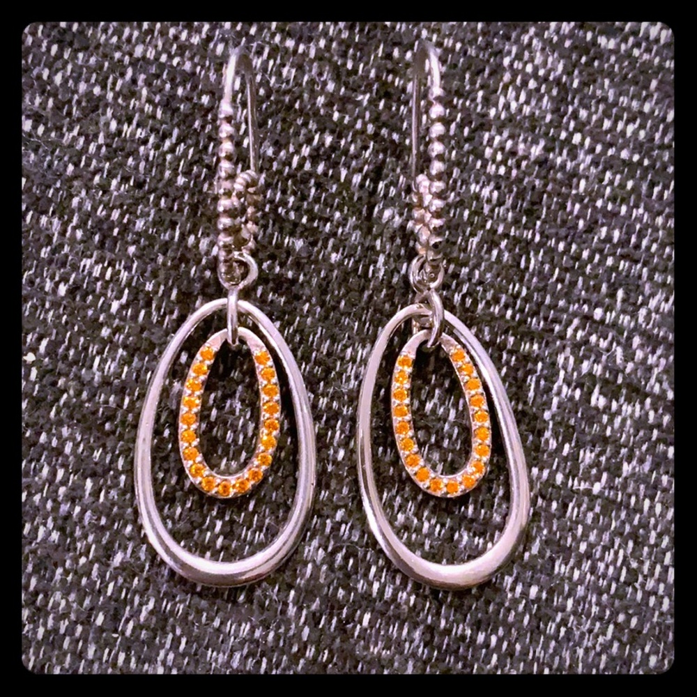 PANDORA RETIRED 925 ALE SILVER DROP EARRINGS